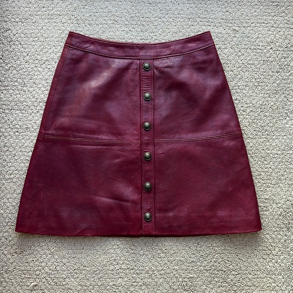 Kookai Skirts Vintage Kookai Genuine Leather Red Mini Skirt Poshmark